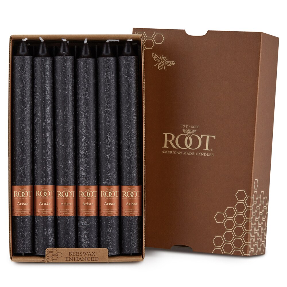 Root Candles - 9" Arista™ Timberline Dinner Candle - Black Box of 12