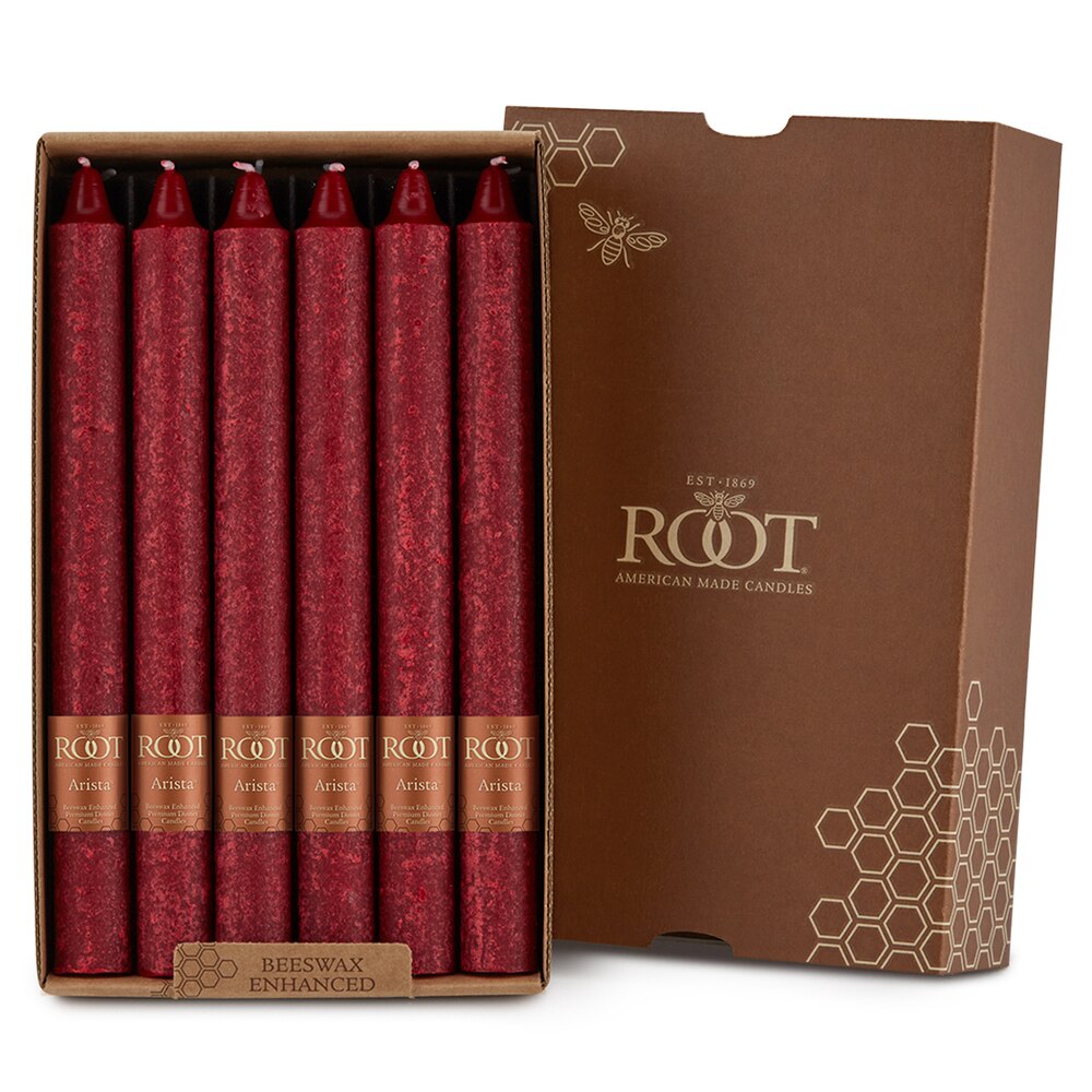 Root Candles - 9" Arista™ Timberline Dinner Candle - Garnet Box of 12
