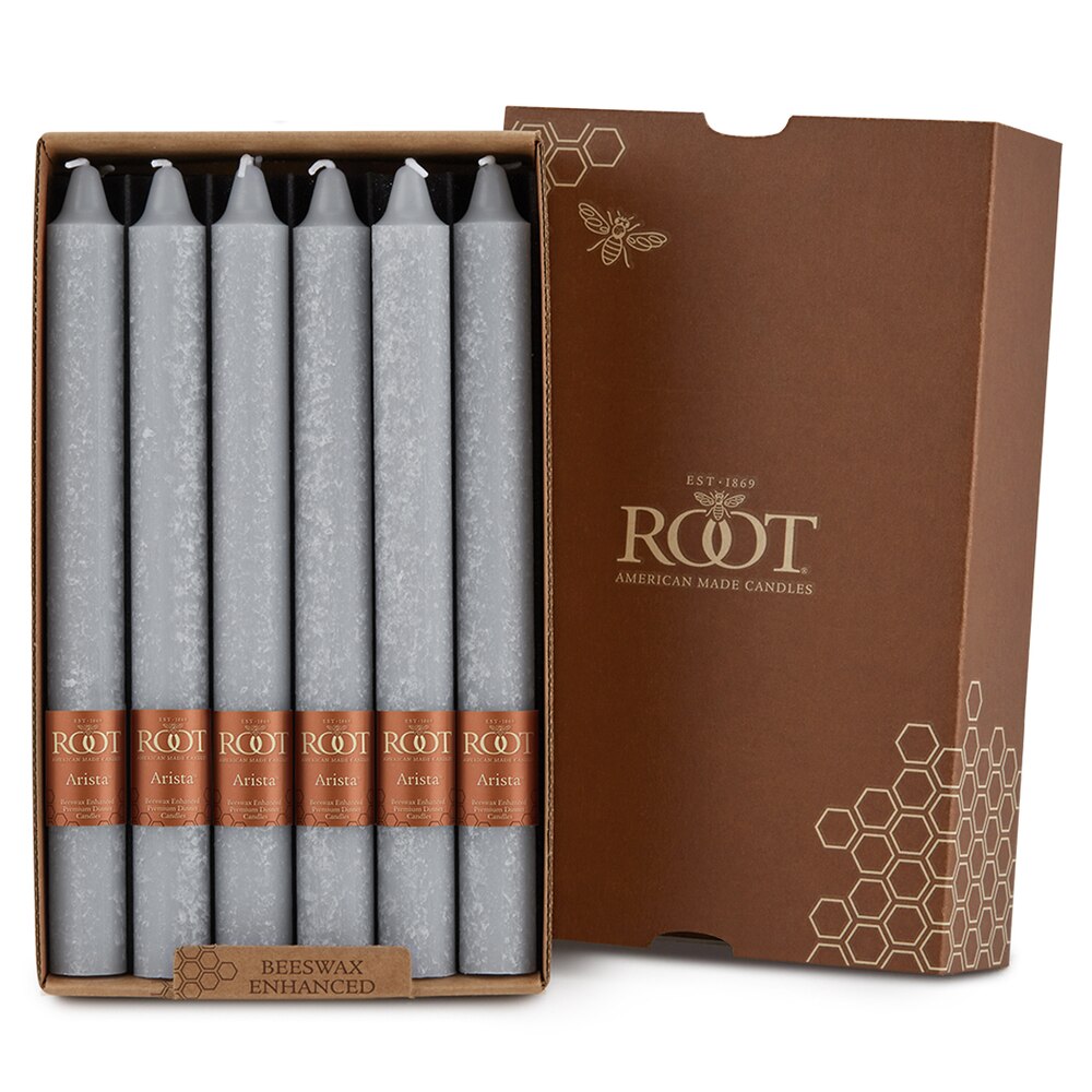 Root Candles - 9" Arista™ Timberline Dinner Candle - Platinum Box of 12