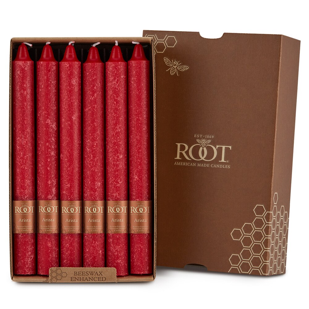 Root Candles - 9" Arista™ Timberline Dinner Candle - Red Box of 12