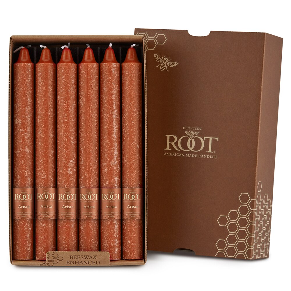 Root Candles - 9" Arista™ Timberline Dinner Candle - Rust Box of 12
