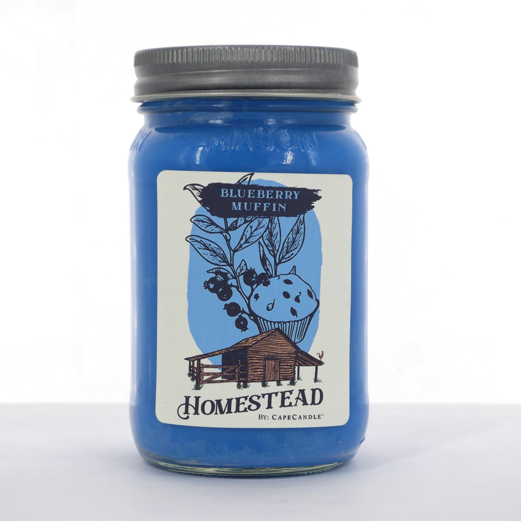 Blueberry Muffin Soy Candle 16oz Homestead Mason Jar by Cape Candle