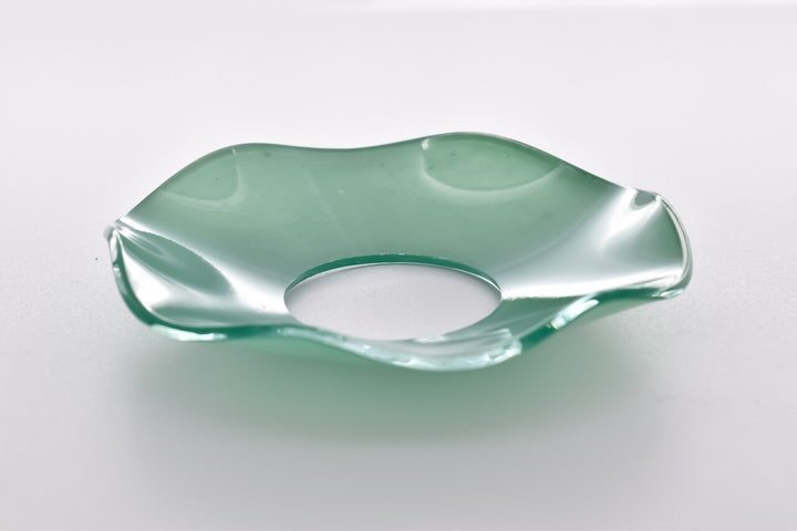 Bobeche - SET OF 2 Green Fluted Glass 2.75 Inch