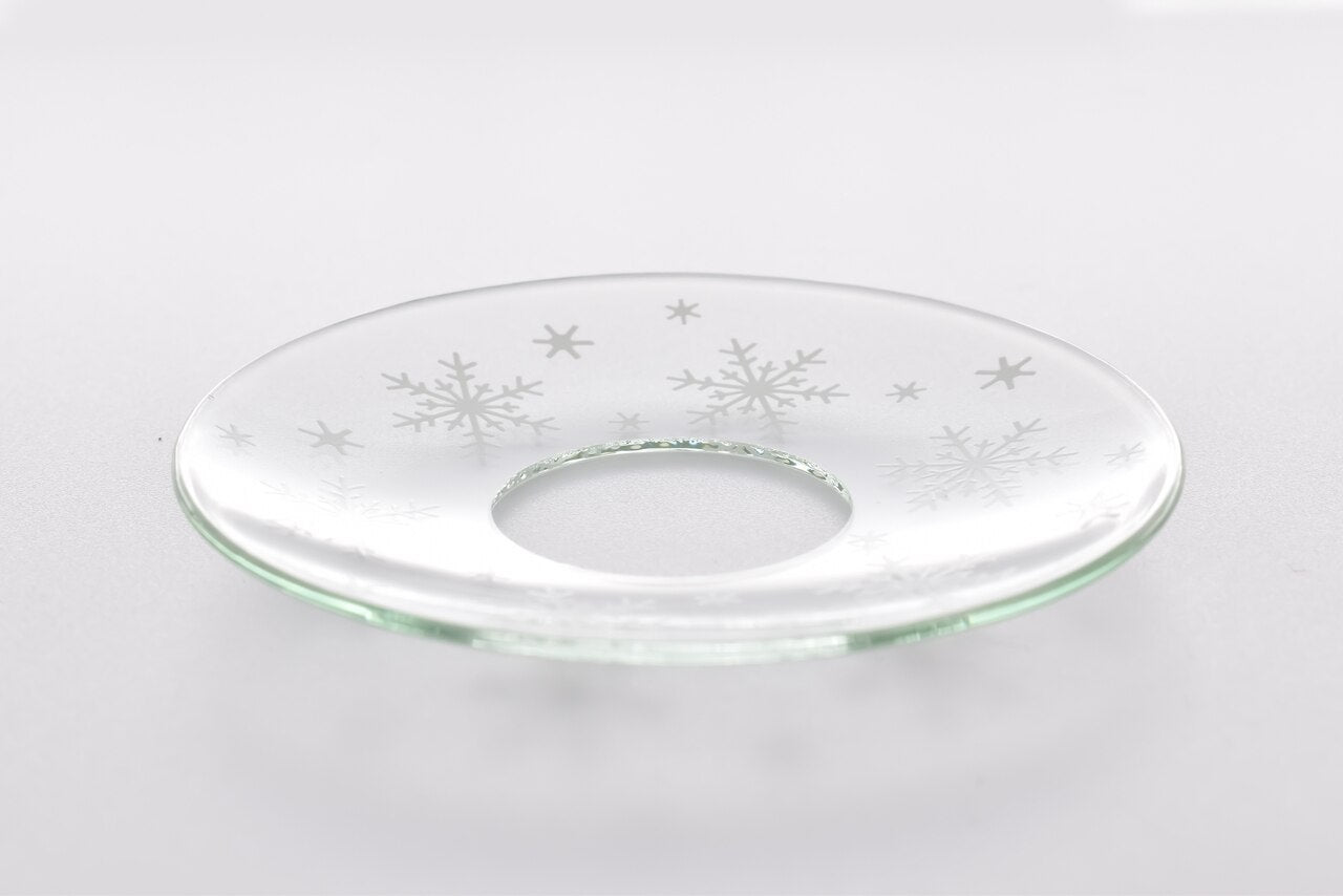 Bobeche - SET OF 2 Snowflakes Glass 2.75 Inch