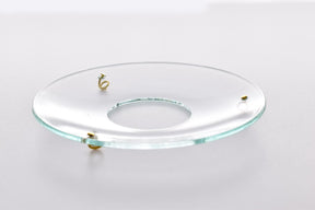Bobeche - SET OF 2 Clear Plain Glass Large 4 Inch with Three Gold Hooks