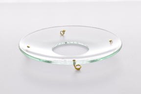 Bobeche - SET OF 2 Clear Plain Glass Large 4 Inch with Four Gold Hooks