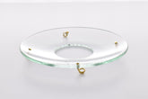 Bobeche - SET OF 2 Clear Plain Border with Four Gold Hooks Glass 2.75 Inch