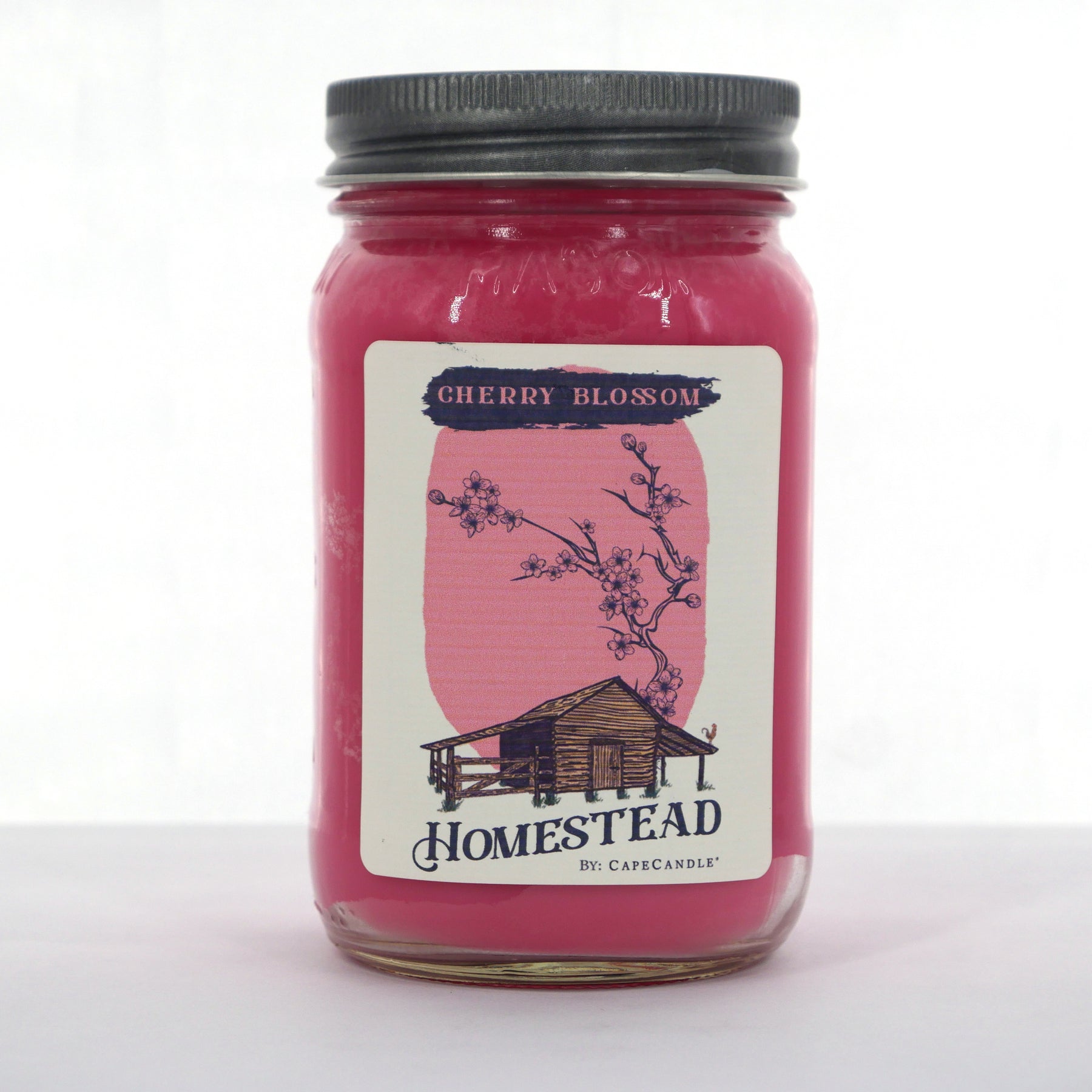 Cherry Blossom Soy Candle 16oz Homestead Mason Jar by Cape Candle