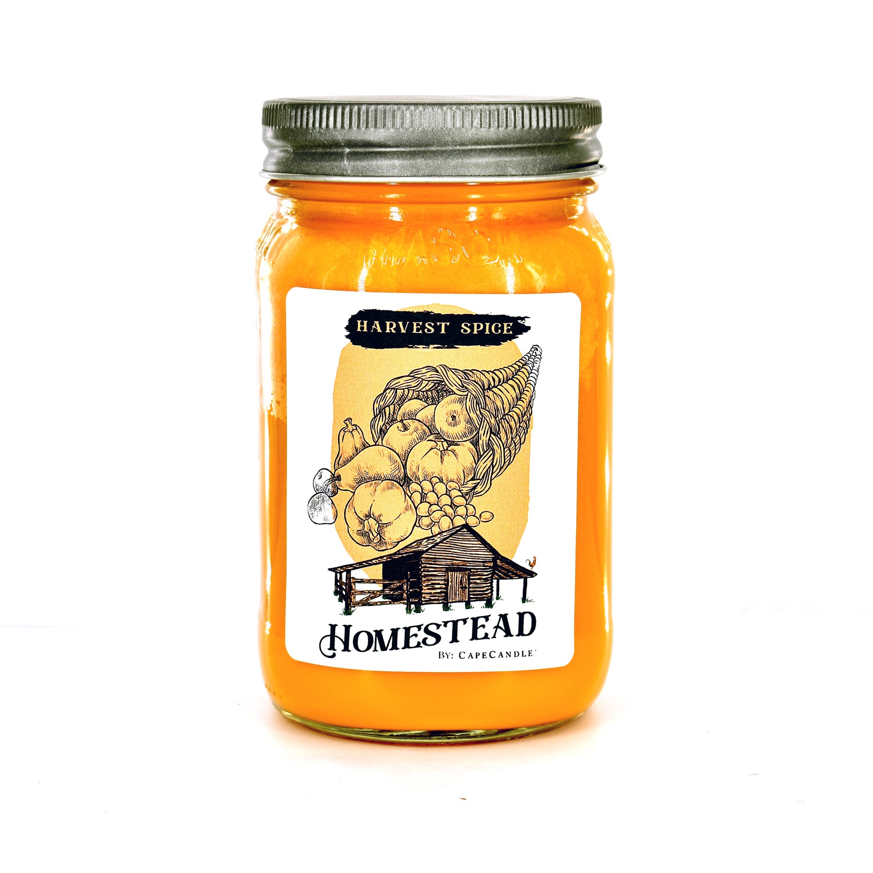 Harvest Spice Soy Candle 16oz Homestead Mason Jar by Cape Candle