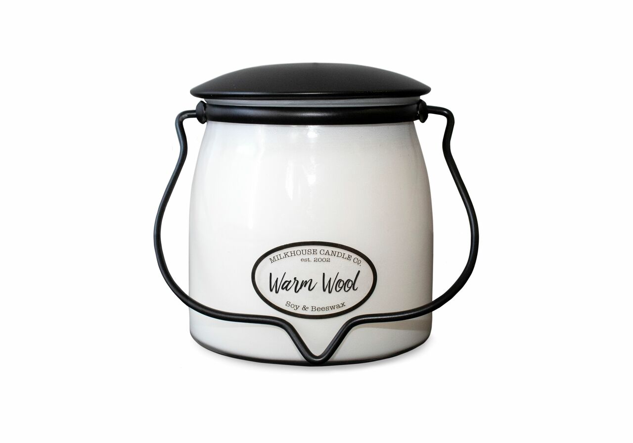 Warm Wool 16oz Butter Jar Candle by Milkhouse Candle Co.