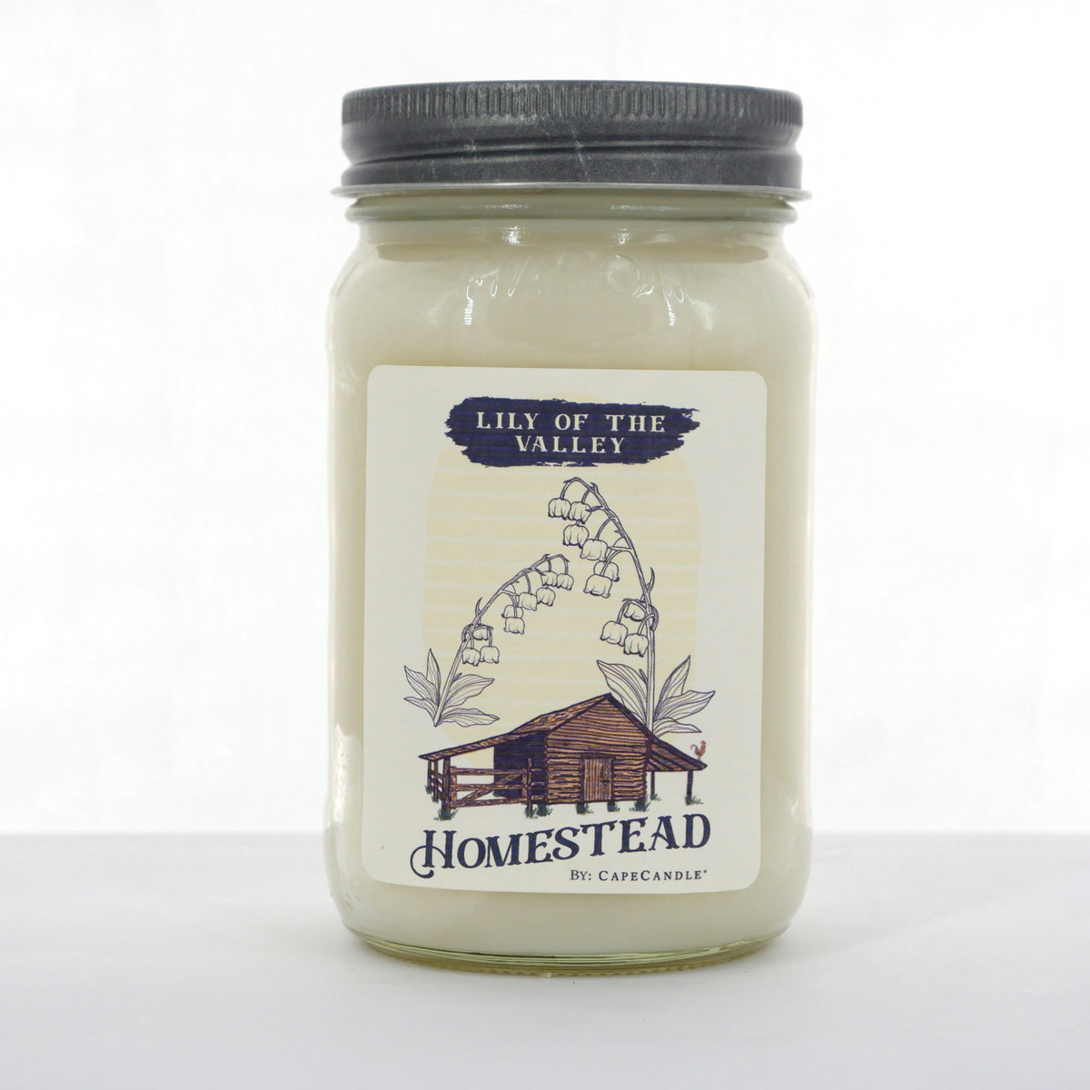 Lily of the Valley Soy Candle 16oz Homestead Mason Jar by Cape Candle