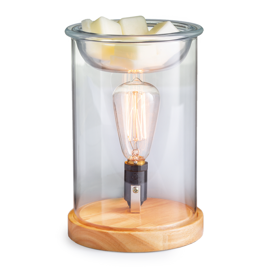 Wax Warmer - Edison Bulb Wood & Glass Illumination
