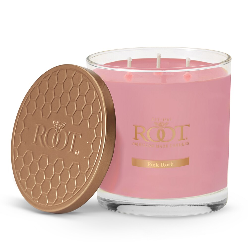 Pink Rose Honeycomb 3-Wick Root Candle