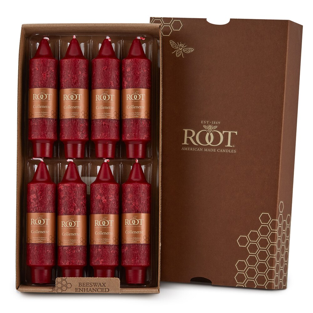 Root Candles - 5" Timberline™ Collenette - Garnet Box of 8