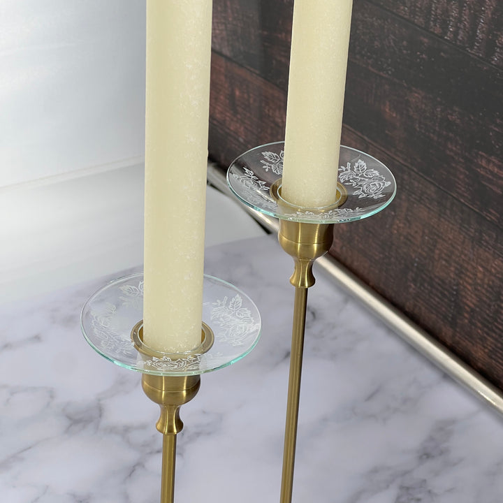 Bobeche - SET OF 2 Rose Pattern Glass 2.75 Inch