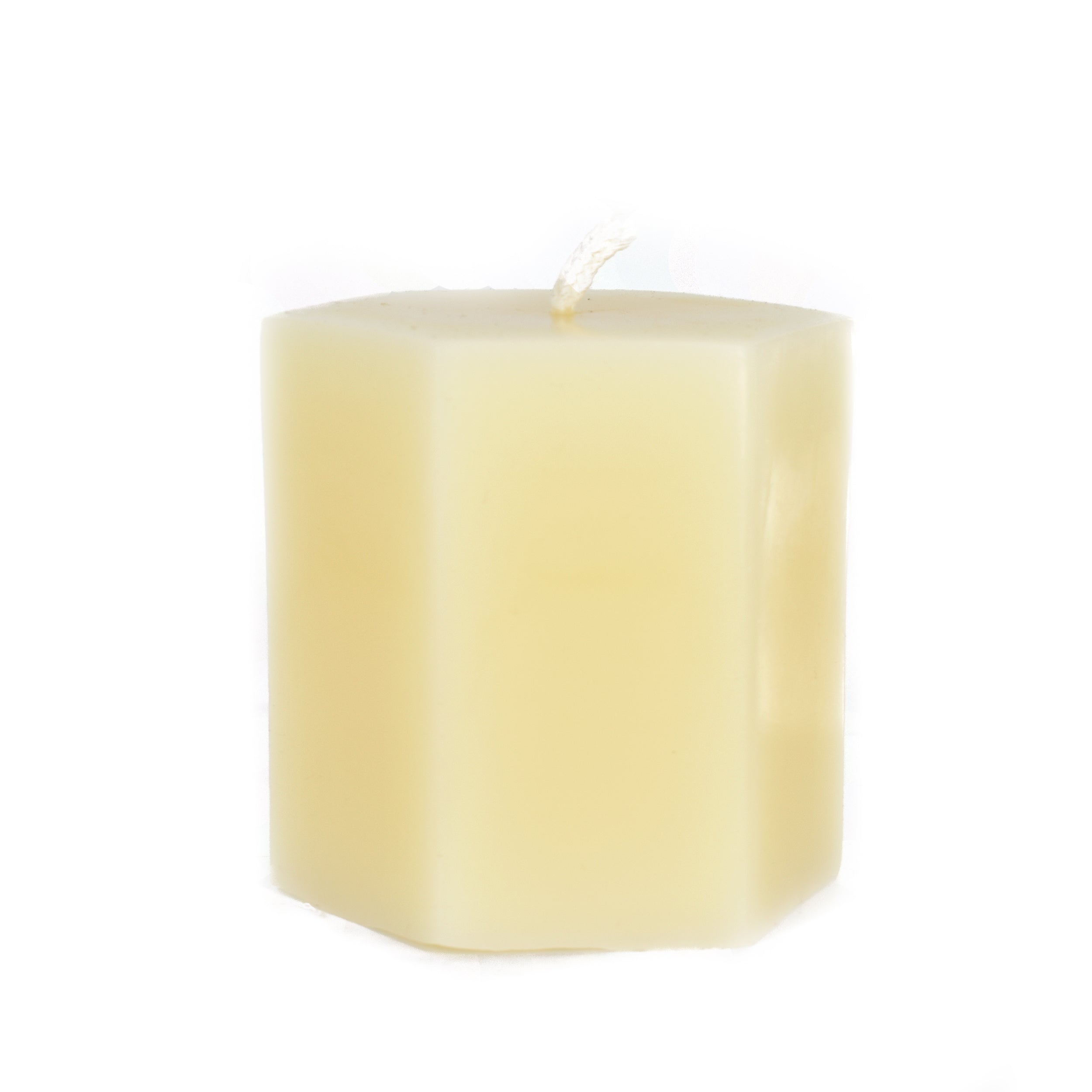 100% Beeswax 3x4 Ivory Hexagon Pillar Candle Save The Bees By Cape Candle