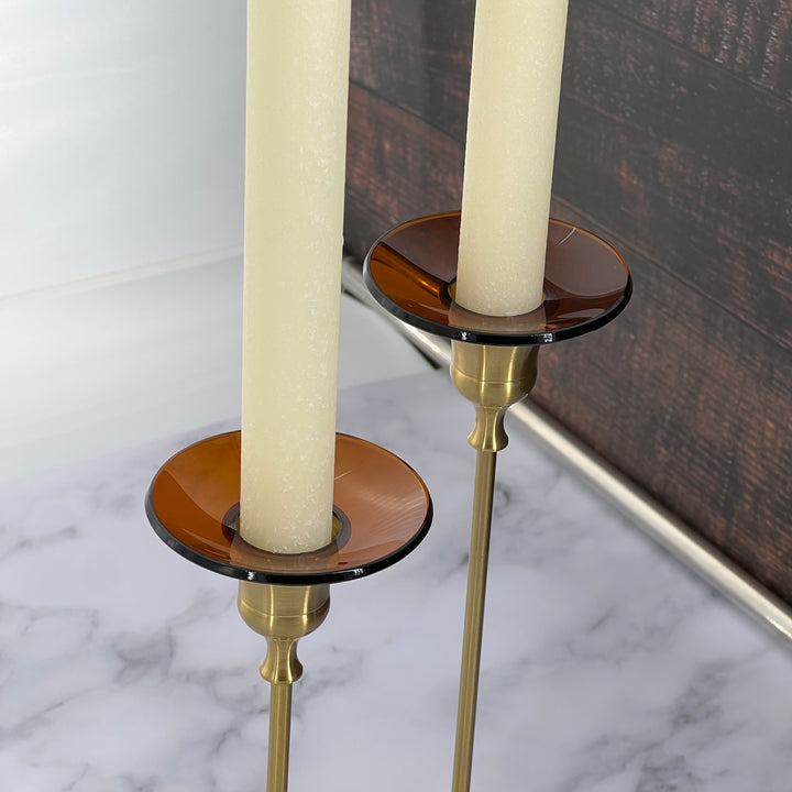 Bobeche - SET OF 2 Amber Glass 2.75 Inch