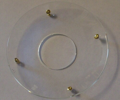 Bobeche - SET OF 2 Clear Plain Border with Four Gold Hooks Glass 2.75 Inch