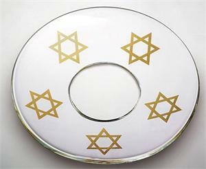 Bobeche - SET OF 2 Star Of David Clear Glass 2.75 Inch