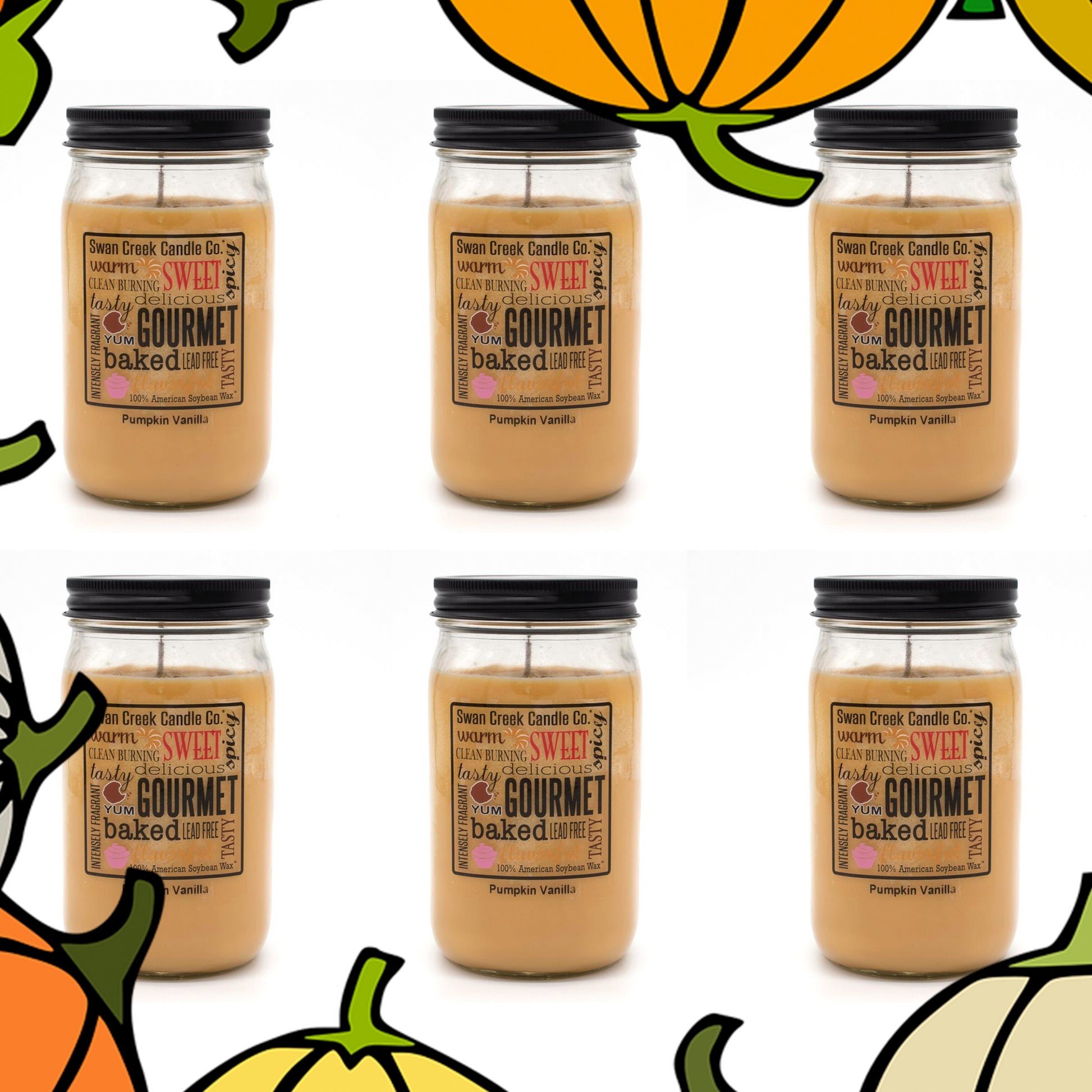 Pumpkin Vanilla 24oz Pantry Jar (6 Pack) by Swan Creek Candle